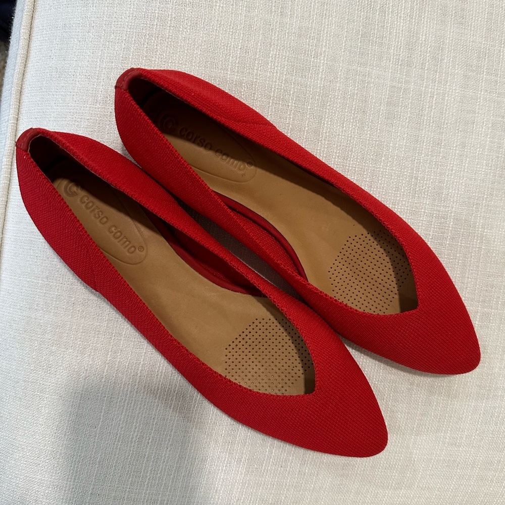 CC Corso Como Red Julia Knit Ballet Flat Size 8